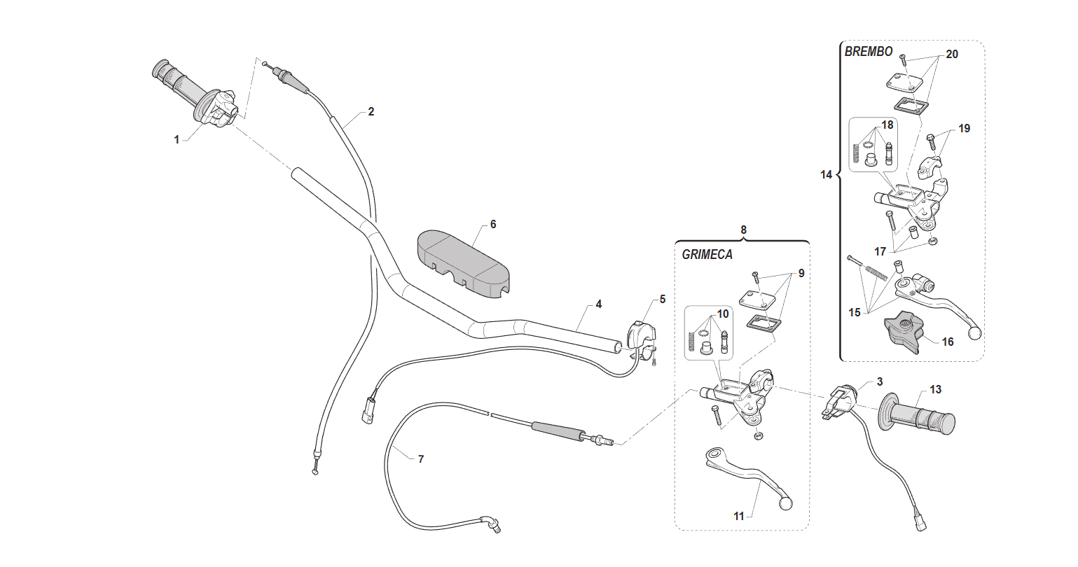 2T 125/144 MX 2010 - BASTIDOR - MANILLAR